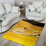 Yellow Python Snake Print Area Rug