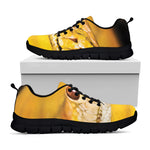 Yellow Python Snake Print Black Sneakers