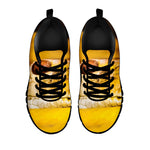 Yellow Python Snake Print Black Sneakers