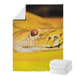 Yellow Python Snake Print Blanket