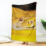 Yellow Python Snake Print Blanket