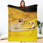 Yellow Python Snake Print Blanket