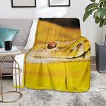 Yellow Python Snake Print Blanket