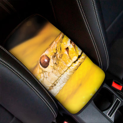 Yellow Python Snake Print Car Center Console Cover