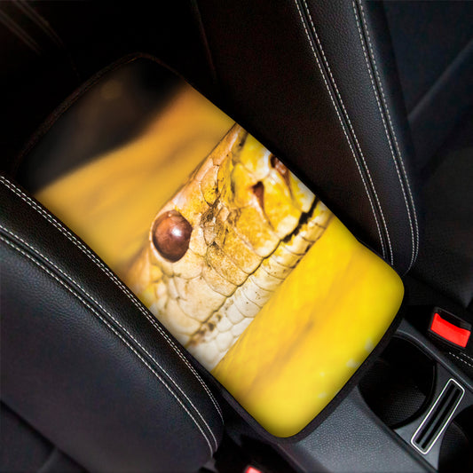 Yellow Python Snake Print Car Center Console Cover