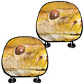 Yellow Python Snake Print Car Headrest Covers