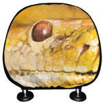 Yellow Python Snake Print Car Headrest Covers