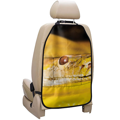 Yellow Python Snake Print Car Seat Organizers