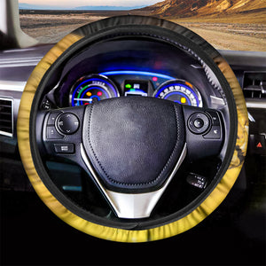 Yellow Python Snake Print Car Steering Wheel Cover