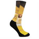 Yellow Python Snake Print Crew Socks