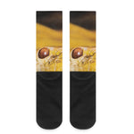 Yellow Python Snake Print Crew Socks
