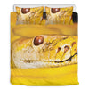 Yellow Python Snake Print Duvet Cover Bedding Set
