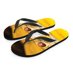 Yellow Python Snake Print Flip Flops