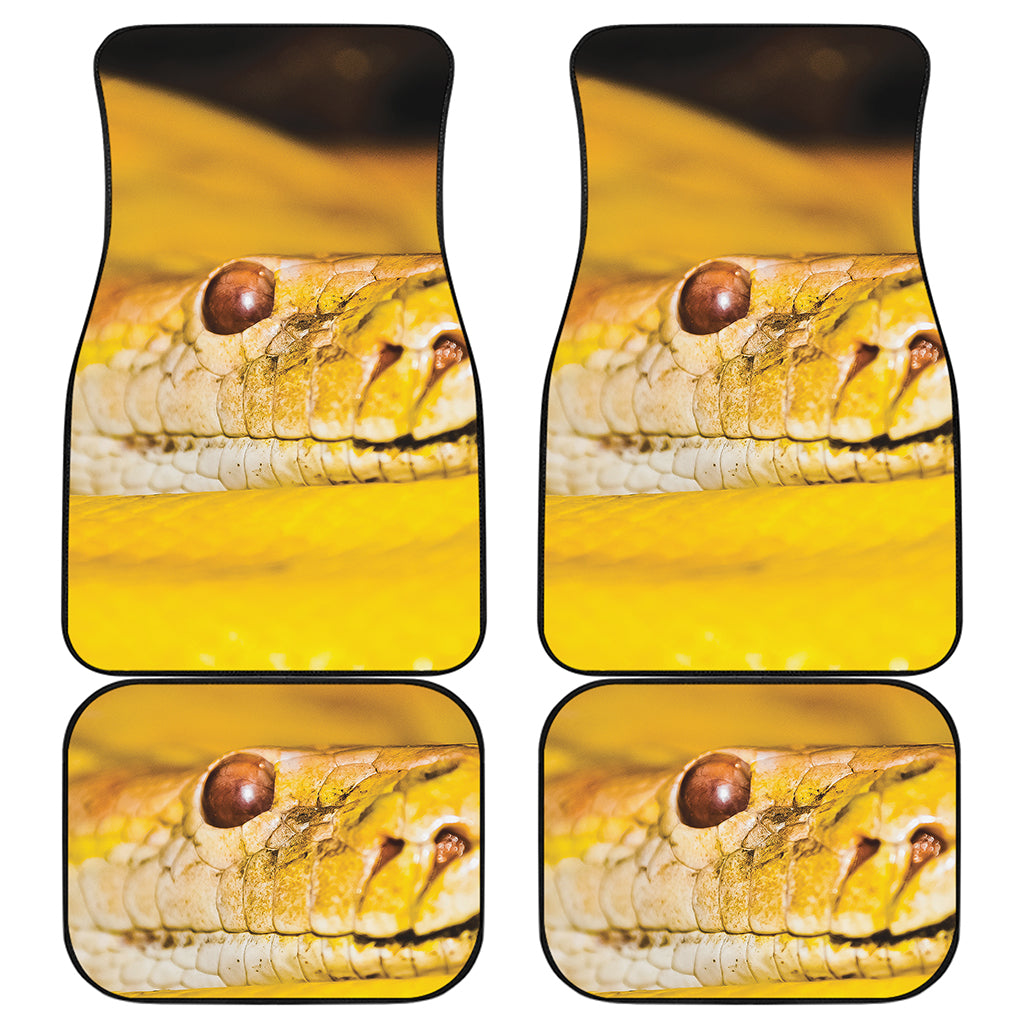 Yellow Python Snake Print Front and Back Car Floor Mats