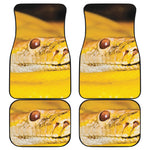 Yellow Python Snake Print Front and Back Car Floor Mats