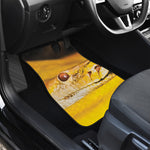 Yellow Python Snake Print Front and Back Car Floor Mats