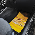 Yellow Python Snake Print Front Car Floor Mats
