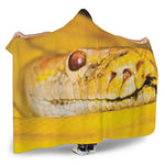 Yellow Python Snake Print Hooded Blanket