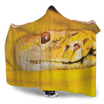 Yellow Python Snake Print Hooded Blanket