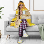 Yellow Python Snake Print Hooded Blanket