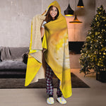 Yellow Python Snake Print Hooded Blanket