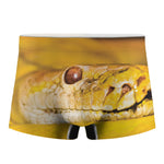 Yellow Python Snake Print Men's Boxer Briefs