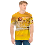 Yellow Python Snake Print Men's T-Shirt
