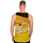 Yellow Python Snake Print Men's Tank Top