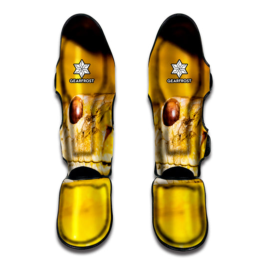 Yellow Python Snake Print Muay Thai Shin Guard