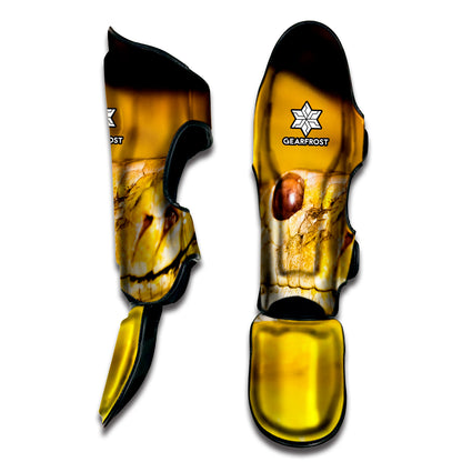 Yellow Python Snake Print Muay Thai Shin Guard
