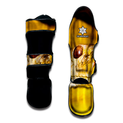 Yellow Python Snake Print Muay Thai Shin Guard