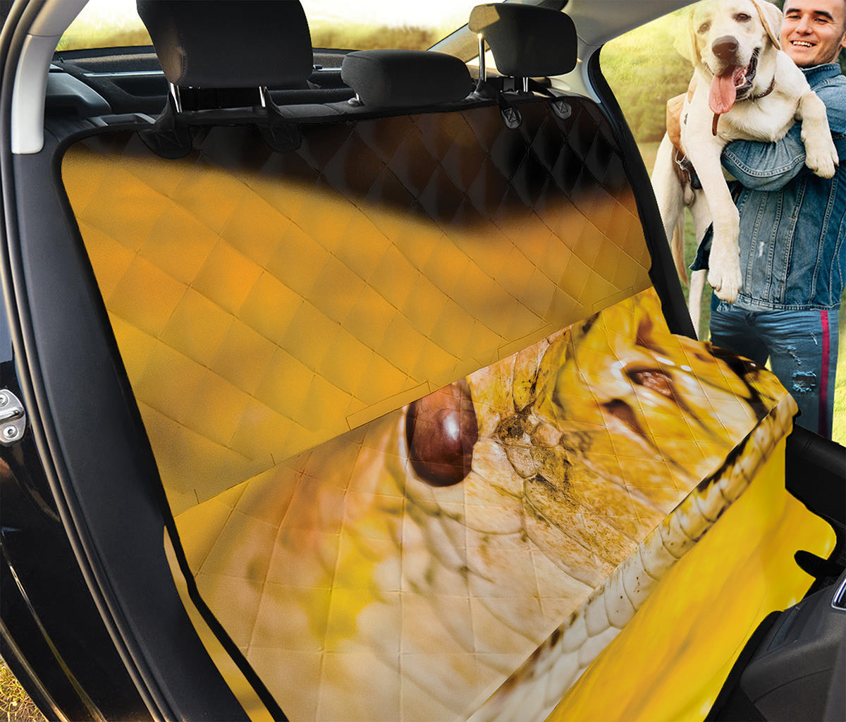 Yellow Python Snake Print Pet Car Back Seat Cover