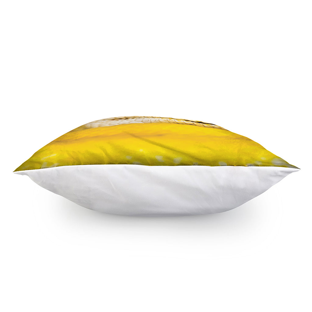 Yellow Python Snake Print Pillow Cover
