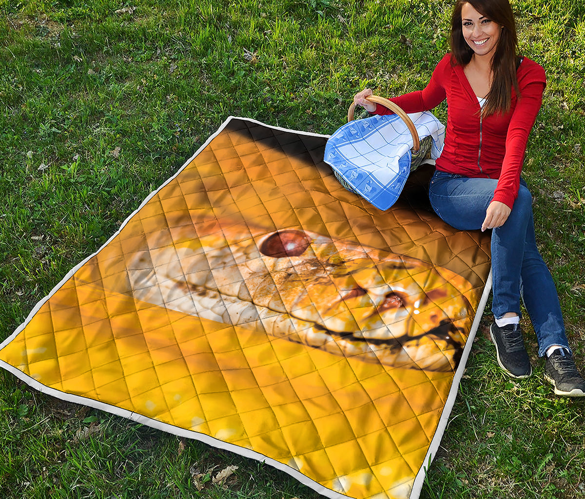 Yellow Python Snake Print Quilt