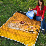 Yellow Python Snake Print Quilt