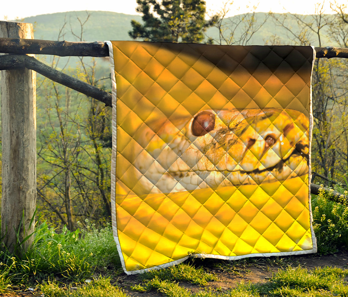 Yellow Python Snake Print Quilt