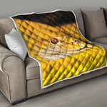 Yellow Python Snake Print Quilt