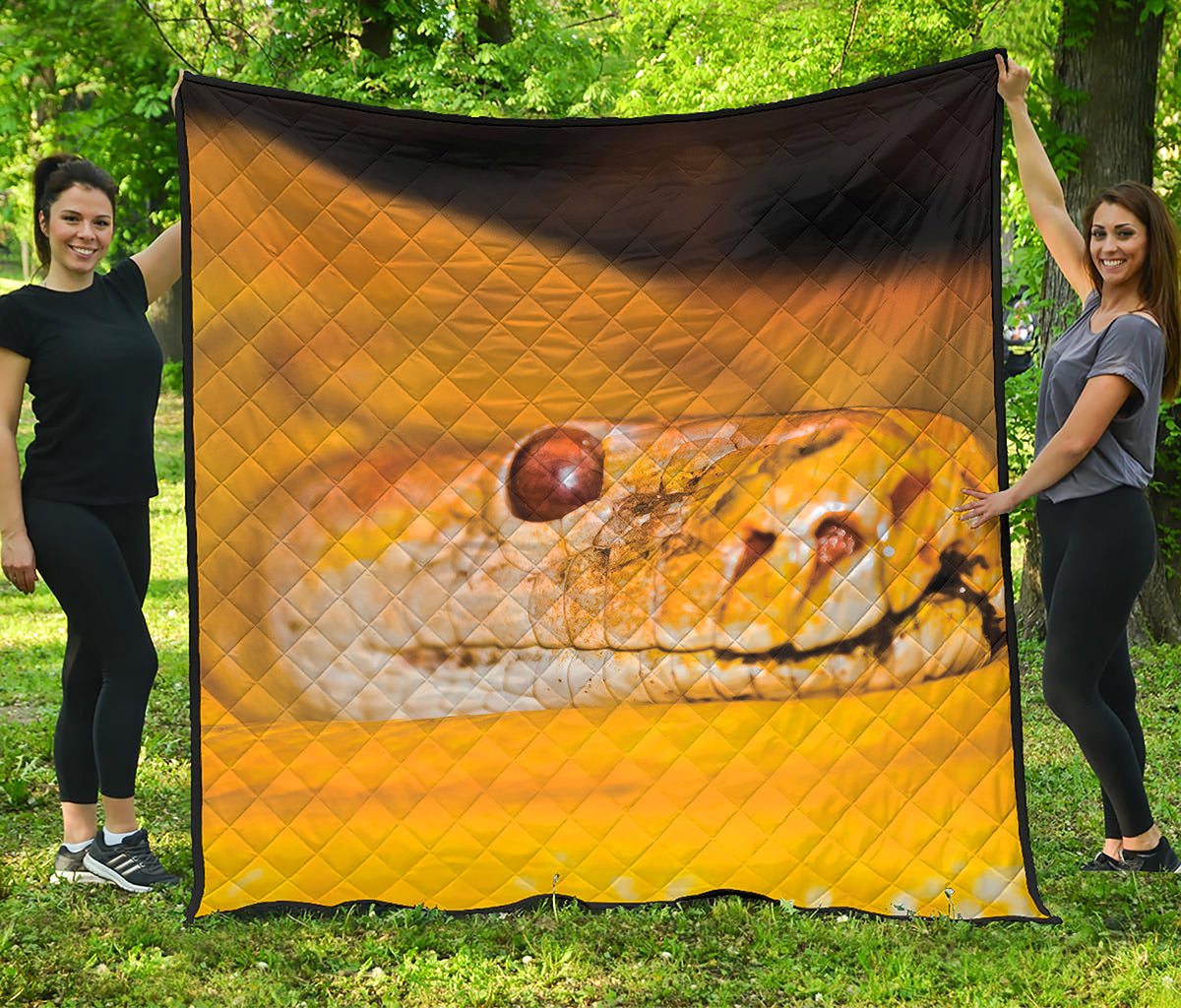 Yellow Python Snake Print Quilt