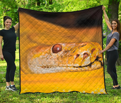 Yellow Python Snake Print Quilt