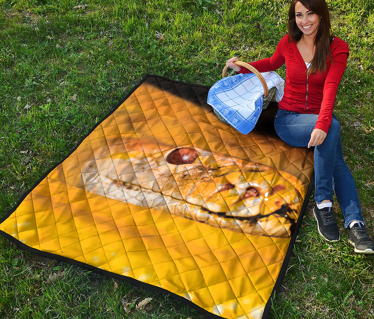 Yellow Python Snake Print Quilt