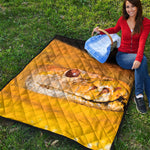 Yellow Python Snake Print Quilt