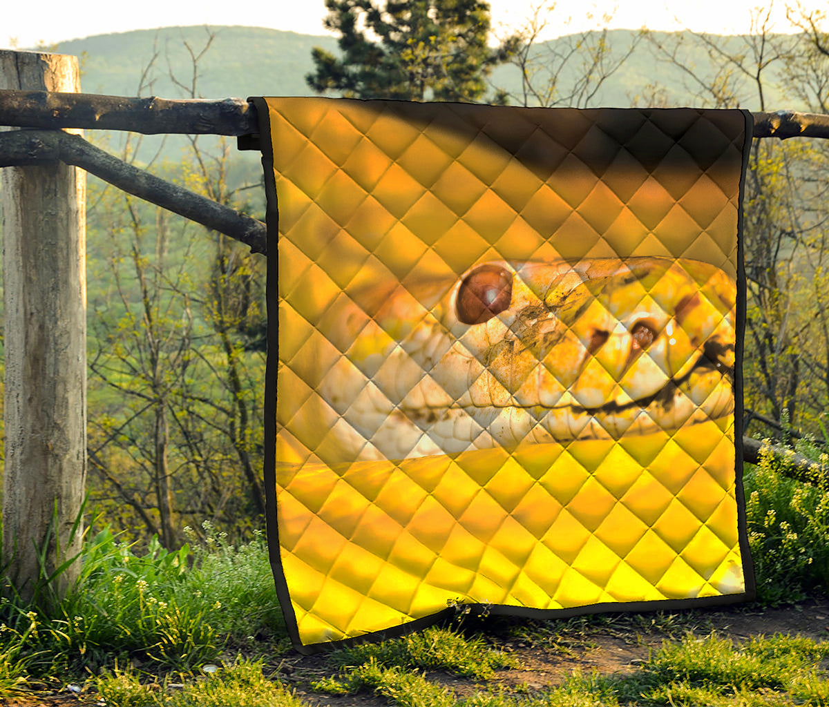 Yellow Python Snake Print Quilt