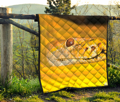 Yellow Python Snake Print Quilt