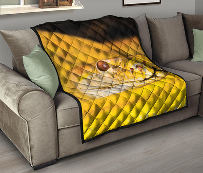 Yellow Python Snake Print Quilt