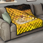 Yellow Python Snake Print Quilt