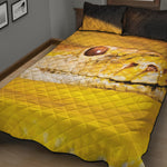 Yellow Python Snake Print Quilt Bed Set
