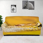 Yellow Python Snake Print Sofa Cover