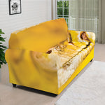 Yellow Python Snake Print Sofa Cover