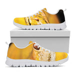 Yellow Python Snake Print White Sneakers