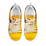 Yellow Python Snake Print White Sneakers